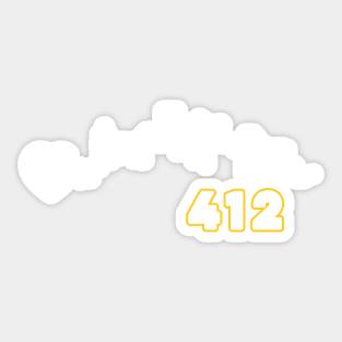 Pittsburgh Skyline 412 Love Steel City The Burgh Silhouette Sticker